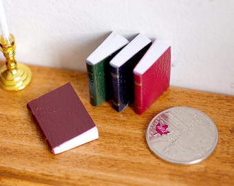 Dollhouse Supplies Miniature Book 4 pcs , 1:12 Scale Books Set of 4 (Can open) - C035
