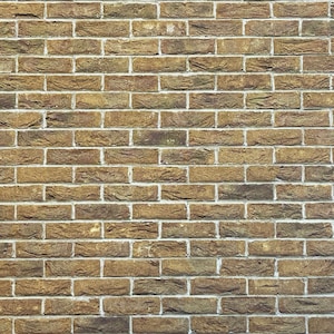 Foglio di mattoni per muro di casa delle bambole in rilievo, legante per barella in mattoni gialli, 16" x 11-5/8"