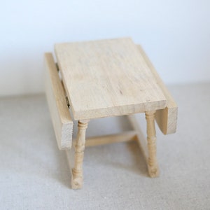 Dollhouse Supplies Unfinished Folding Table 1:12 Scale Miniature Wooden Picnic Table Dining Table - J013