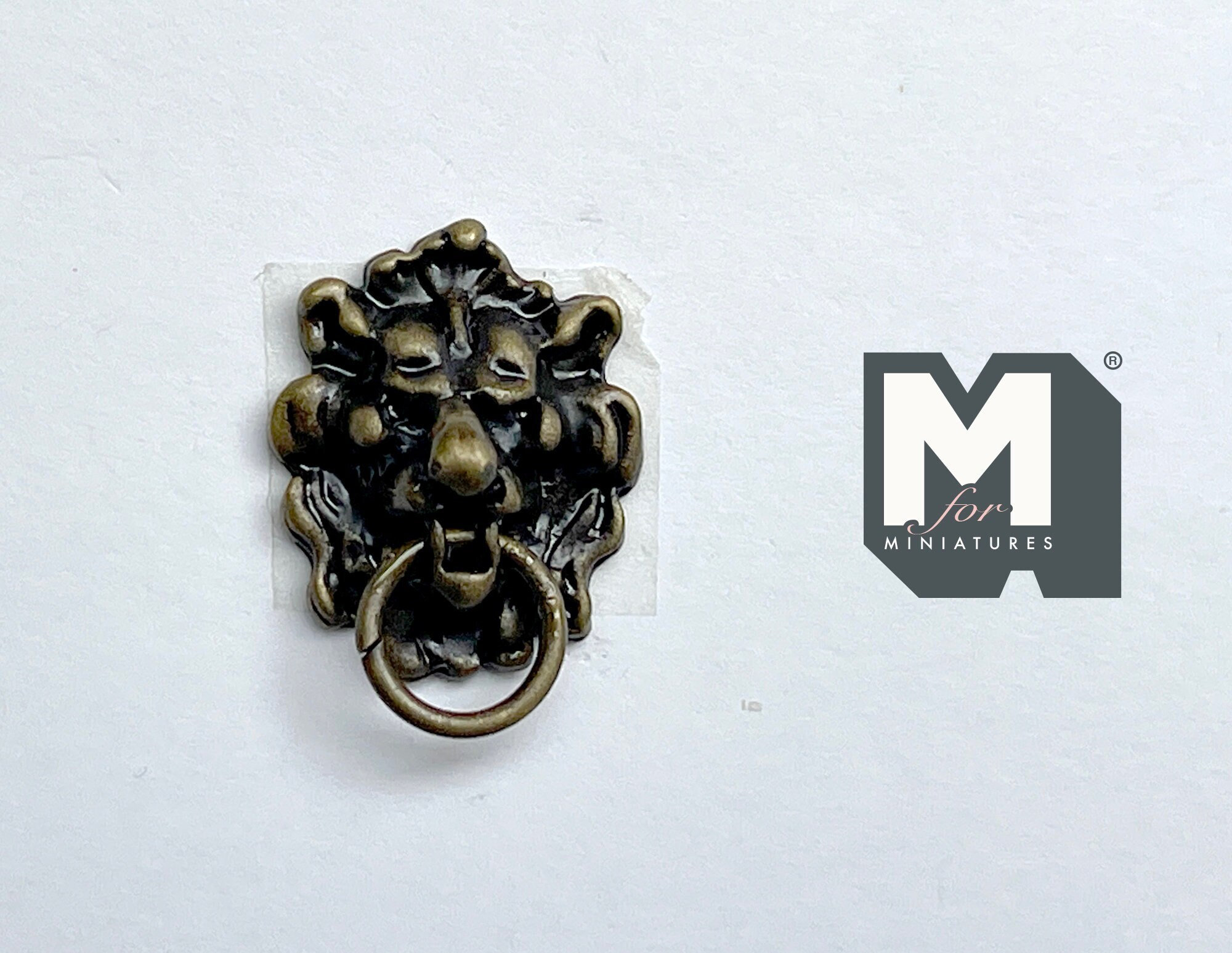 1:12 Dollhouse Miniature Metal Lion Head Door Knocker Piece