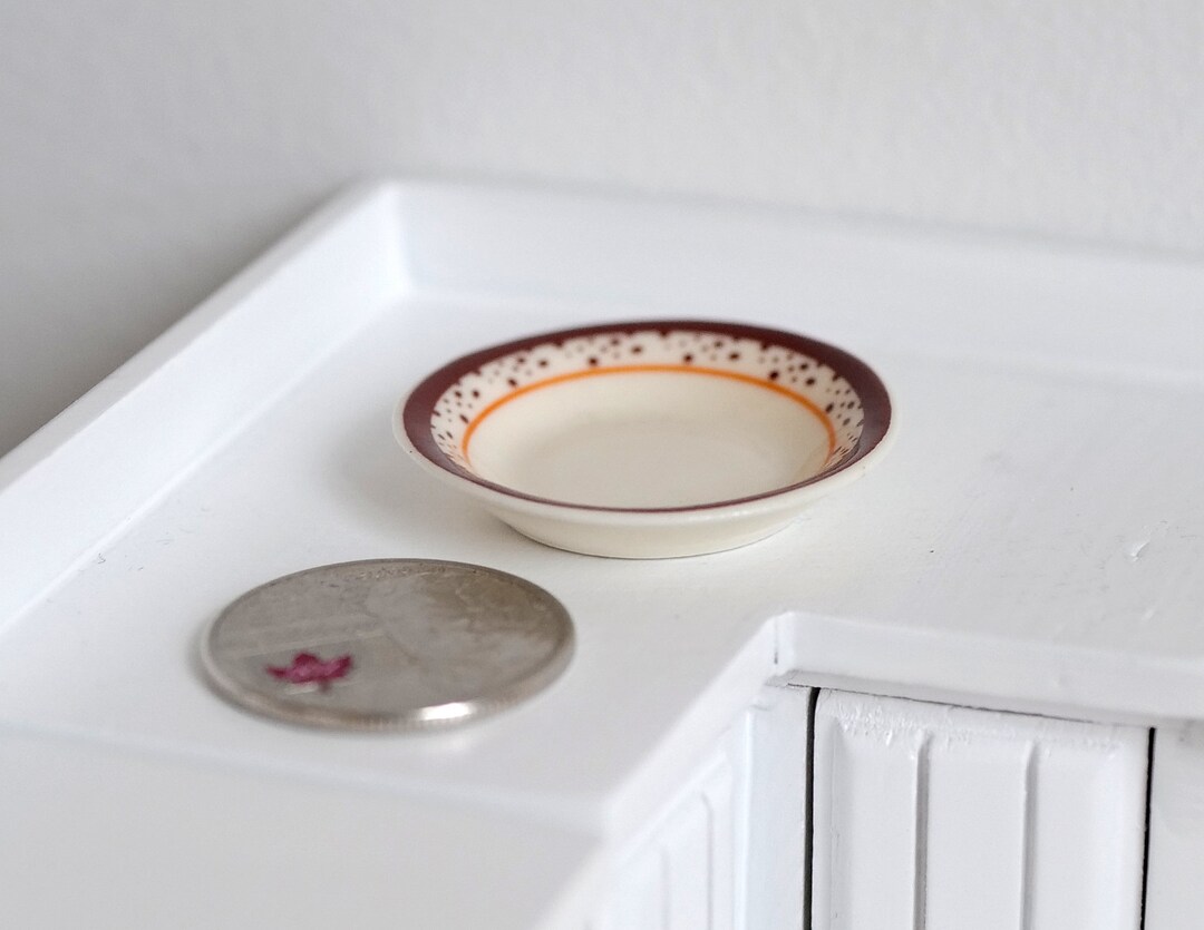 112 Dollhouse Miniature Plate / Dollhouse Bowl / Salad Bowl A020
