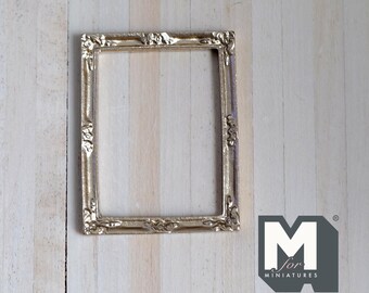 Melody Jane Puppenhaus Leerer Bilderrahmen Antik Gold - Rechteckig, Maßstab 1:12, Größe 45x37mm