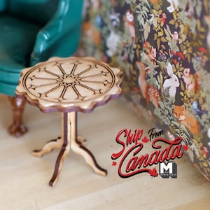 Dollhouse Supplies Miniature End Table, Unfinished coffee table living room table 1 12th scale miniature coffee table - J045