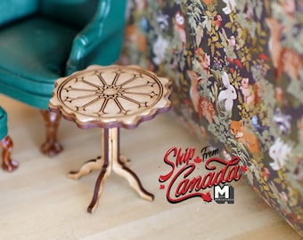 Poppenhuisbenodigdheden miniatuur bijzettafeltje, onafgewerkte salontafel woonkamertafel 1 miniatuur salontafel schaal 12 - J045