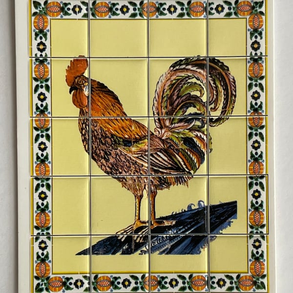 1:12 Dollhouse Chicken Mosaic Tile Hen Mosaic Tile on Cardstock Miniature Mosaic Wallpaper 2-5/16" x 2-3/4"