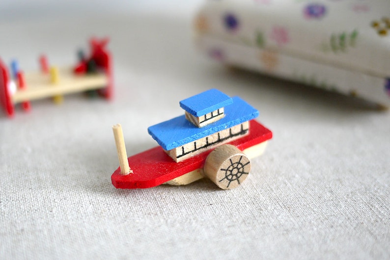 Dollhouse boat toy dolls house wood boat 1 12 scale miniature Etsy