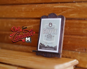 1:12 Dollhouse Miniature Coffee Shop Board Sign - 1-15/16"(H) x 1-3/8"(L) - B016