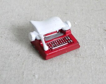 1:12 Accessori per casa delle bambole: macchina da scrivere rossa in miniatura - G057