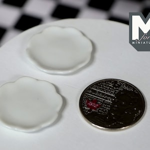 Piatti in ceramica in miniatura, set di 2 pezzi per stoviglie in scala 1:12 per casa delle bambole, diametro 1-16 pollici - A077