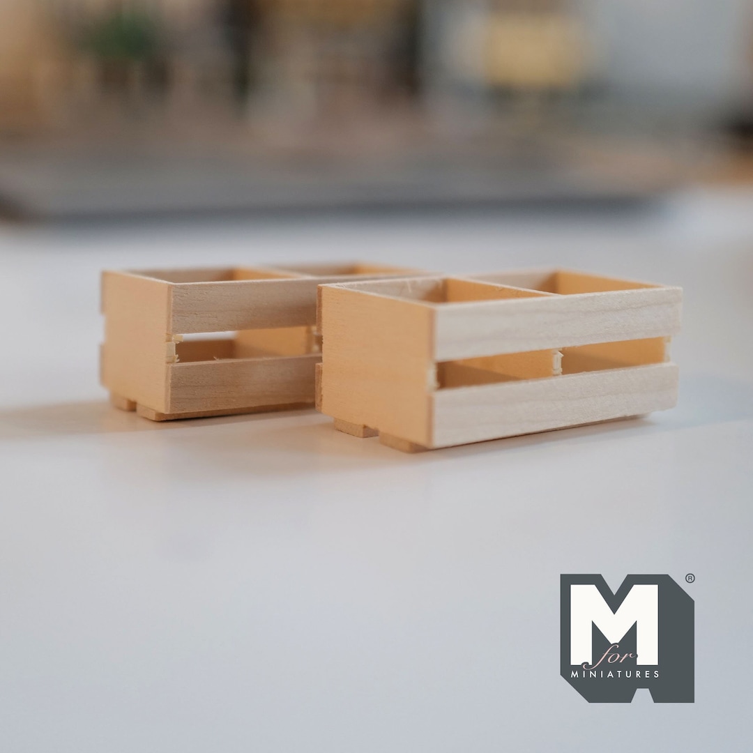 Ausi 4 Cajas De Almacenaje En Miniatura – Madera Y PVC, Escala 1:12, Para Casa De Muñecas Y Manualidades