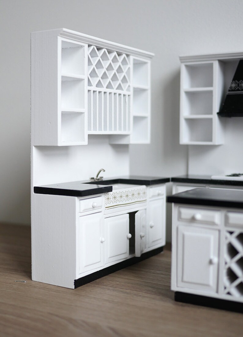 Dollhouse Miniature Furniture Wooden Kitchen With Etsy