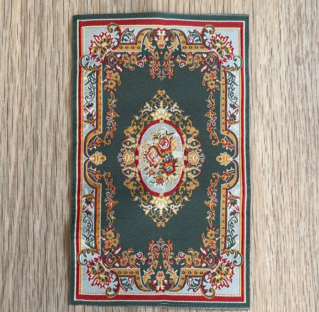 Dollhouse Supplies Victoria Style Area Rug , 1:12 Scale Miniature ...