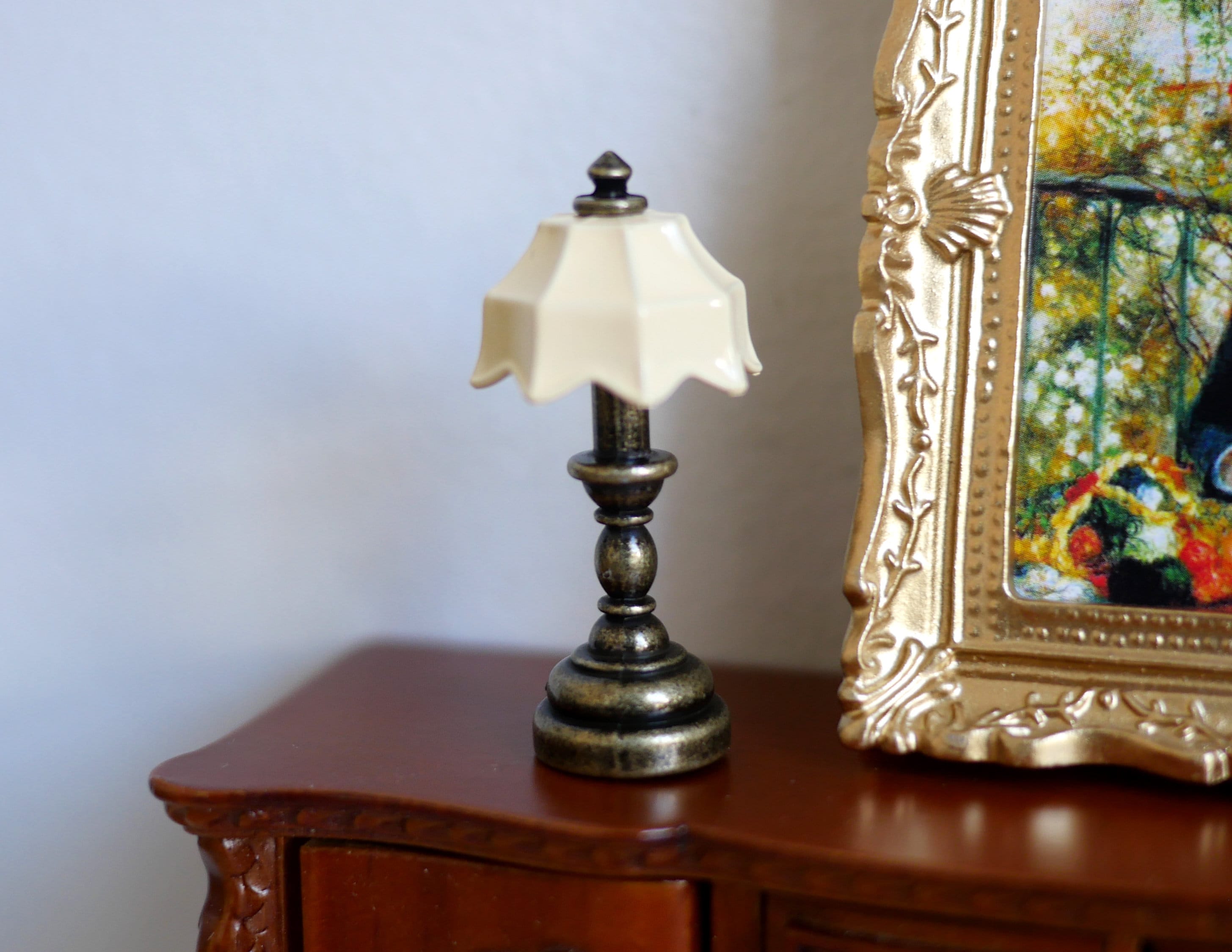 1:12 Dollhouse Miniature Furniture Room Accessories Bedroom Metal Retro Lamp A 