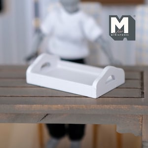 Miniatur-Serviertablett aus Holz im Maßstab 1:12 Lebensmitteltablett - F068