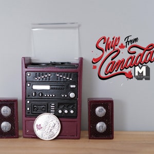 1:12th Scale Dollhouse Miniature Stereo With Speaker Set of 3 - Etsy