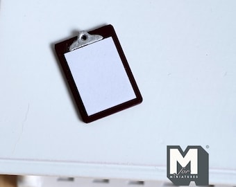 Miniature Clipboard Note Pad 1:12 Scale Dollhouse Decoration Writing Pad (black) - G065
