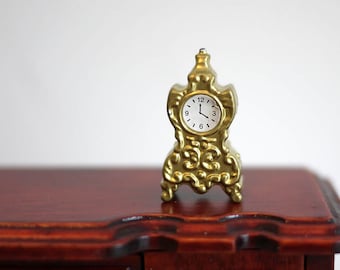 1:12 Puppenhaus Miniatur Metall Tischplatte Jubiläum Uhr (nicht funktionsfähig) - B050