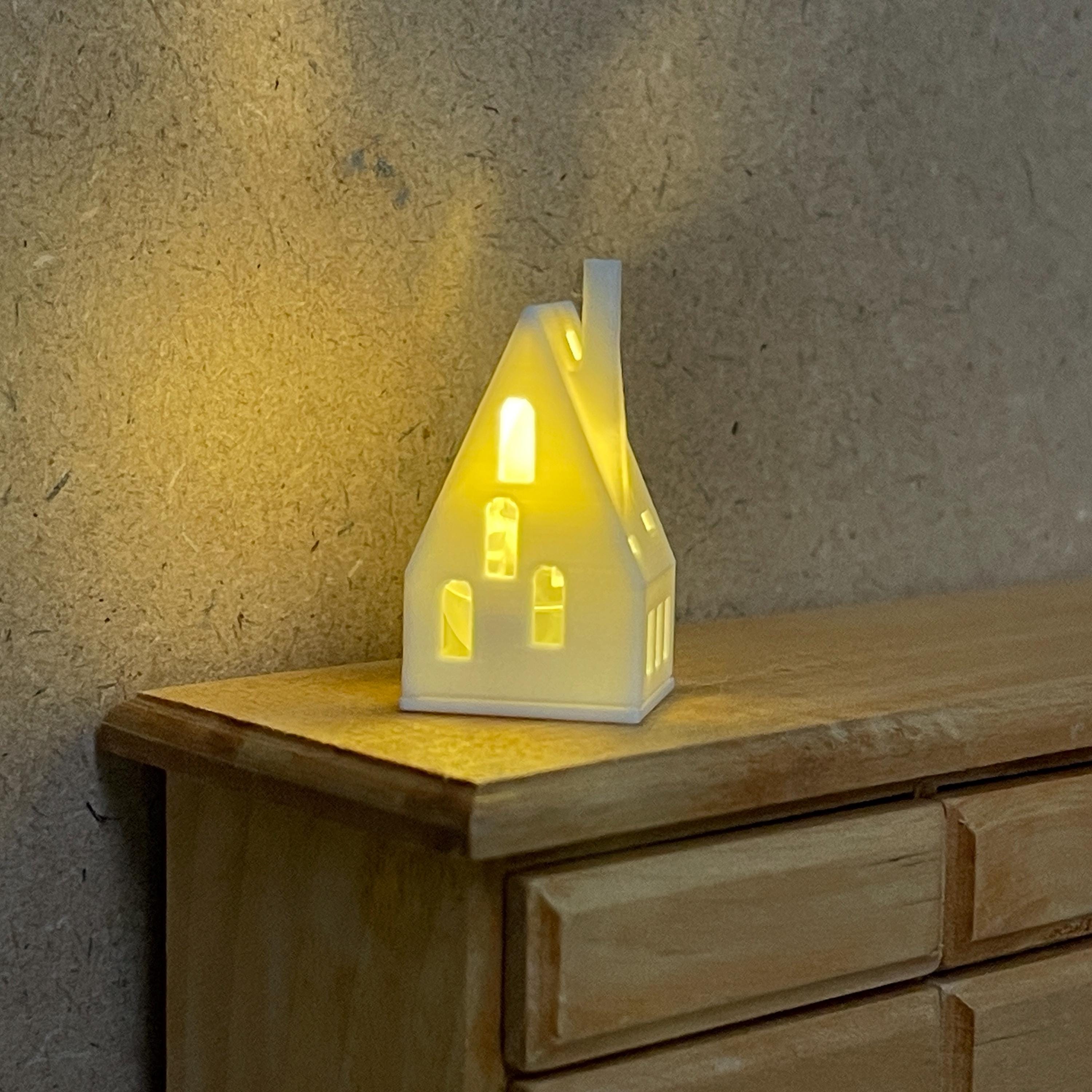 Casa Delle Bambole In Miniatura Bianca Con Micro Luce LED Stile C - Foto 2