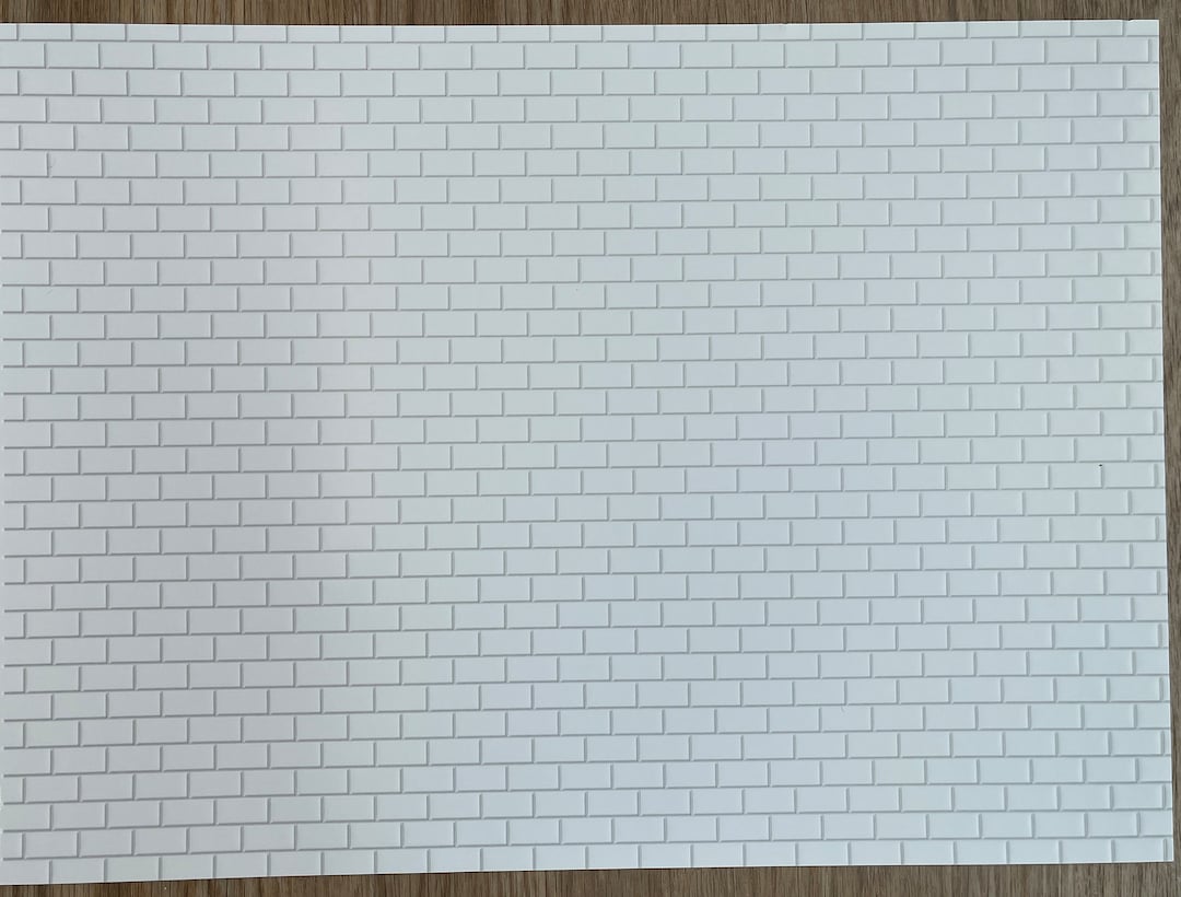 Embossed Dollhouse Wallpaper Subway Tile , Metro Tile With Light Grout