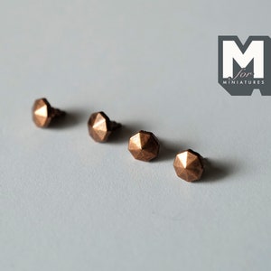 Dollhouse Miniature Cabinet Pulls Dresser Knobs Drawer Pulls Door Knobs Brass (Bronze) 4 Piece Pack (S) A049