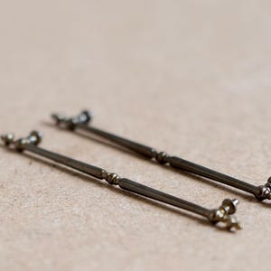 1:12 Scale Miniature Long Door Pulls, French Door Handles Set of 2, Requires Mounting, 1-15/16 inch tall (bronze)