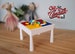 1:10 scale Dollhouse Miniature building block table Dollhouse multi activity table furniture plastic storage play table with bag of blocks 