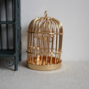 1:12 Miniature Metal Birdcage with Swing Door - D093