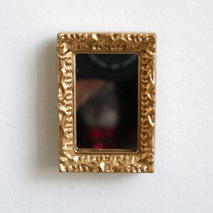 1:12 miniature Ornate rectangular mirror frame dollhouse F039 image 2