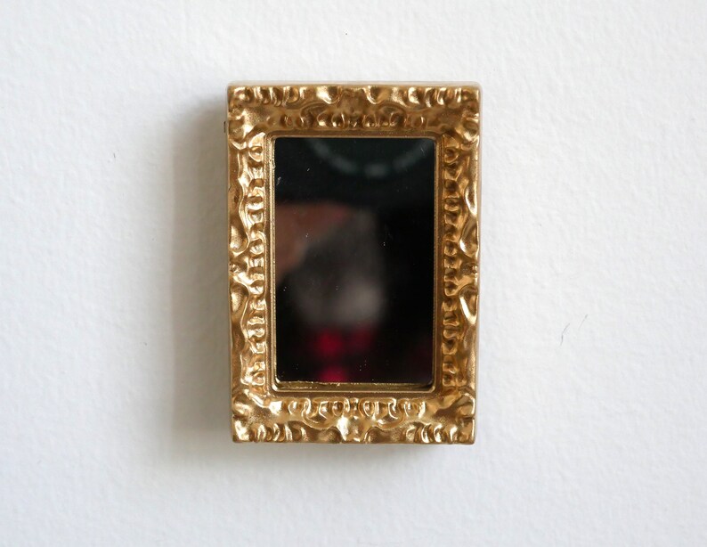 1:12 miniature Ornate rectangular mirror frame dollhouse F039 image 2