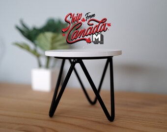 Dollhouse Accessories Miniatur-Stammtisch aus Holz und Metall im Maßstab 1:12 - Runder Tisch - I005