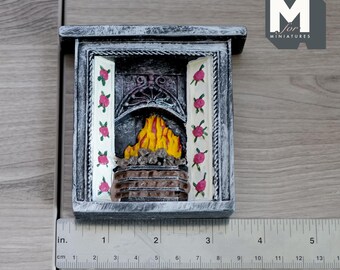 ドールハウス用品 暖炉とマントルピース 1/12スケール ミニチュア