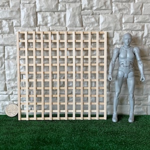 Dollhouse Supplies Garden Trellis Panel , Climbing Plant Frame , Unpainted Vertical Trellis Plant Stand 5-7/8&quot; x 5-7/8&quot; - I044