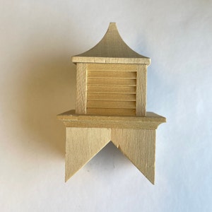 1:12 Dollhouse Supplies Miniature Wood Cupola DIY Dollhouse Supplies Wood Chimney - I039