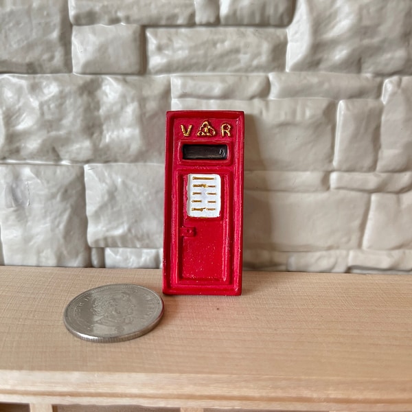 Miniature Wall Post Box , 1 Inch Scale Minis , Classic Post Box , Postal Box , Letter Mail Box , Mail Chute , Mail Slot , Letter Bin - G067