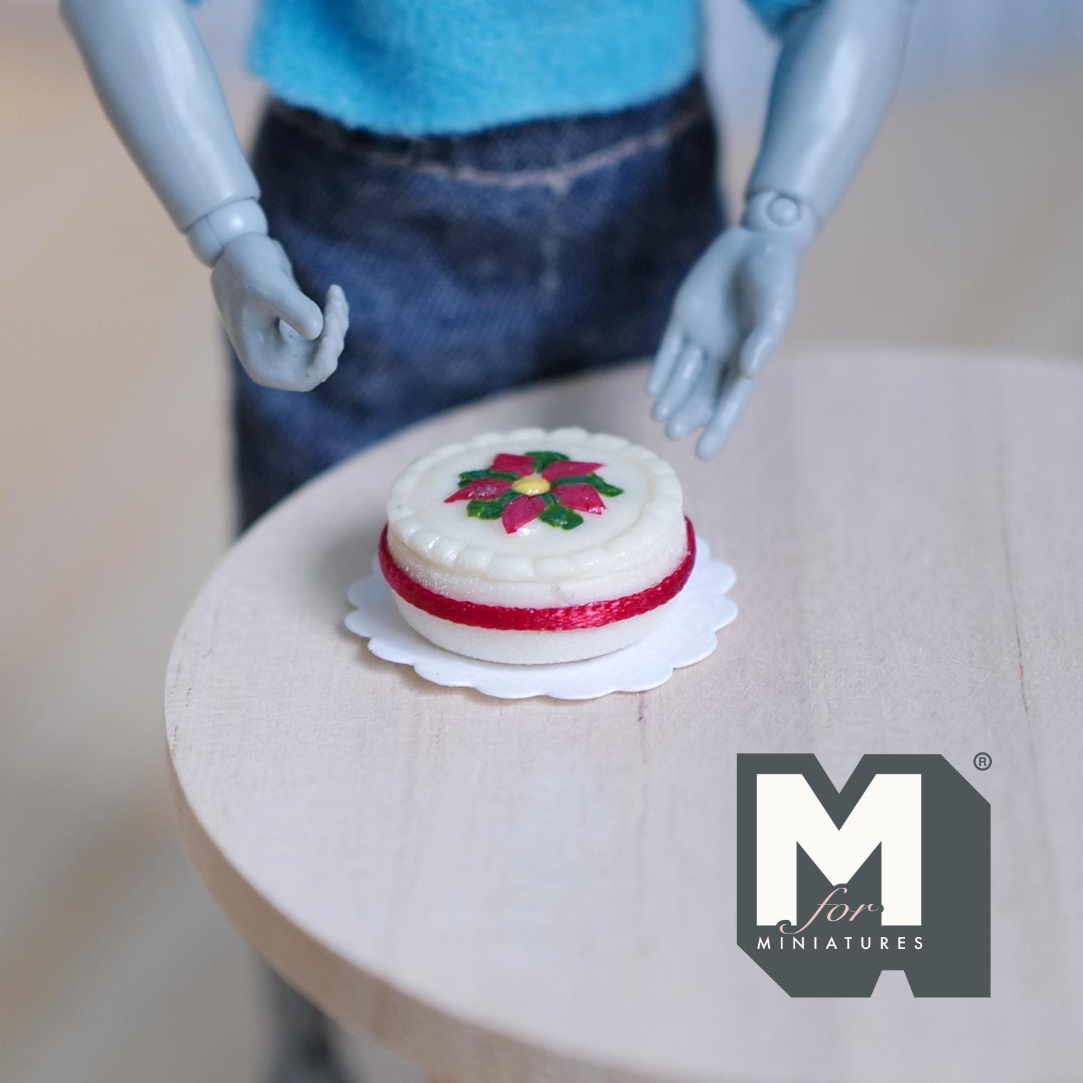Mini Torta Rotonda In Miniatura Scala 1:12, Bianca, Per Casa Delle Bambole, Fatta A Mano UK