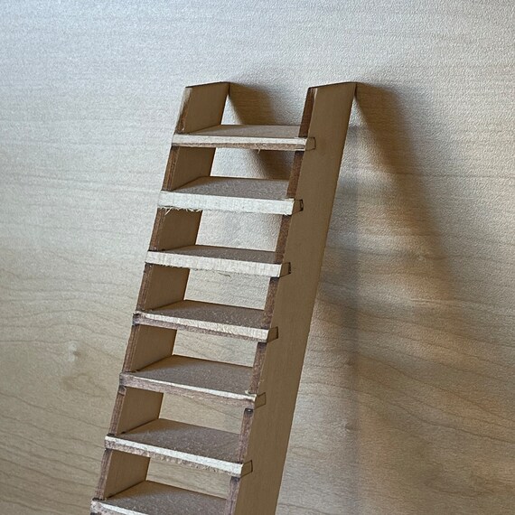 1:12 Scale Miniature Dollhouse Narrow Wood Staircase for 10 Inch