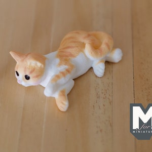 1:12 Puppenhaus Miniatur Faule Katze 1 12 Haustier - C070
