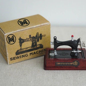 Miniature Sewing Machine with sewing elements and box, Dollhouse Sewing,  Sewing Machine, Tiny Sewing Machine, 1/12th Sewing Machine