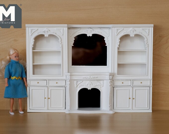 112 Dollhouse Miniatures Wood Fireplace With Dolls House