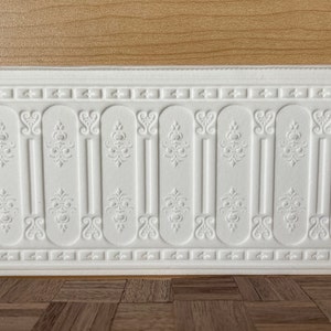 Dollhouse Wainscot Beadboard Wall Panel Sheet Miniature Wall Decoration - 13.5&quot; x 3-1/4&quot;