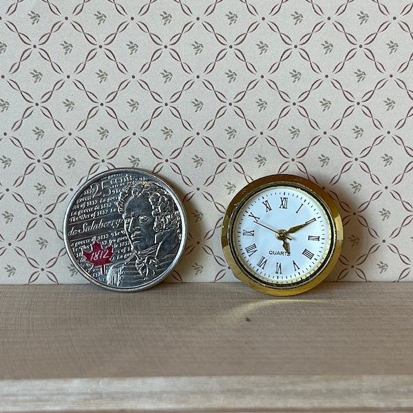 Dollhouse Miniature Metal Working Clock Face (real clock) - B050