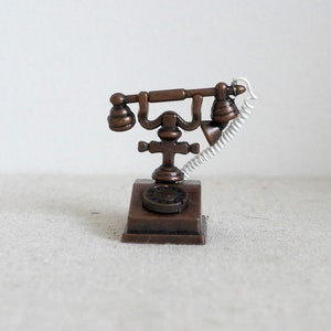 Miniature  rotary dial telephone doll house metal phone 1 12th scale miniature -H025