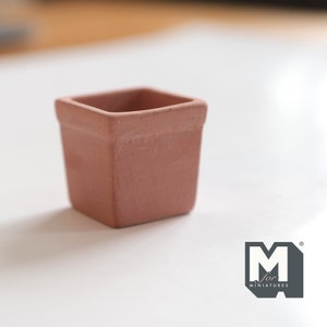 May include: A small, terracotta-colored square planter, perfect for miniature plants or succulents.
