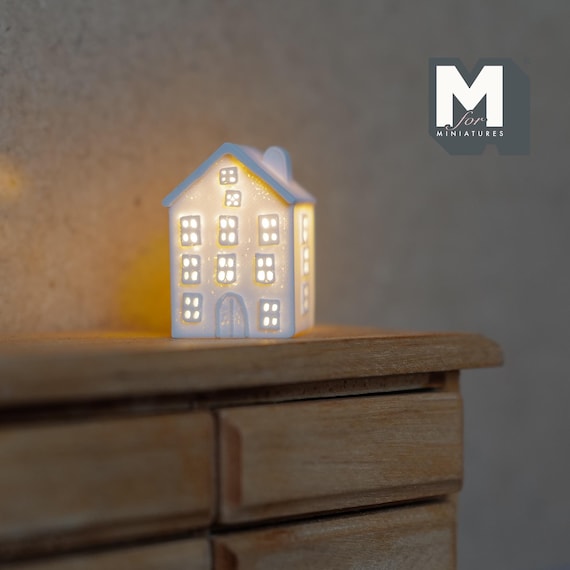 Casa Delle Bambole In Miniatura Bianca Con Micro Luce LED Stile C - Foto 7