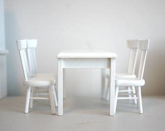 Dollhouse dinning table set dolls house wooden 5-piece dinner set 1 12th scale miniature