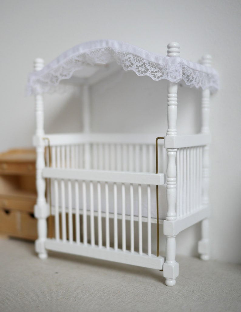 Dollhouse baby crib dolls house infant bed mattress 1 12th Etsy
