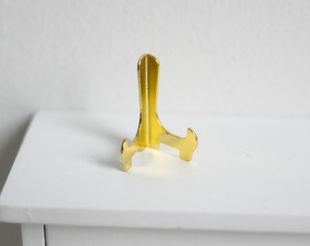 1:12 metalen poppenhuisminiatuur bordstandaards/fotostandaard/boekenhouder/bordjeshouder (goud) - C026