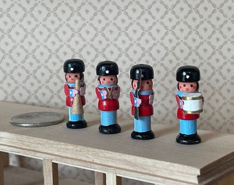 Dollhouse Supplies Miniature Army Band , Drum Tube Cymbal and Conductor - F046