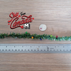 1:12 Dollhouse miniature Christmas Garland Christmas Decoration for Tree or Wall / artificial pine wired roping with Colored Bulbs - I015