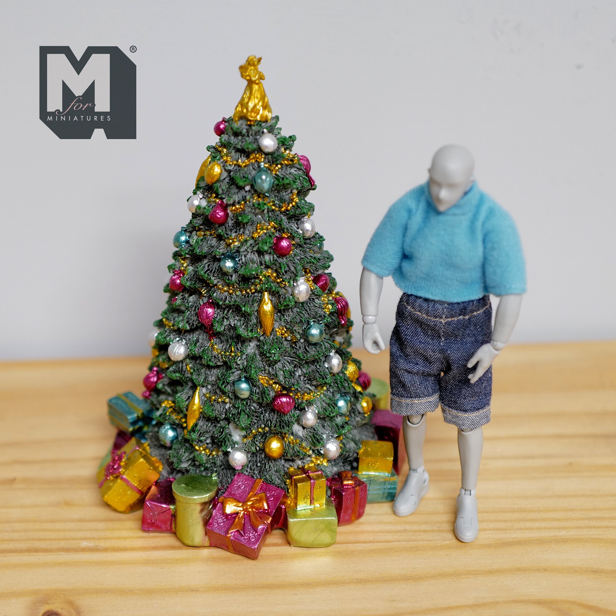 ドールハウス用品 ミニチュアクリスマスツリー（オーナメント、トップ
